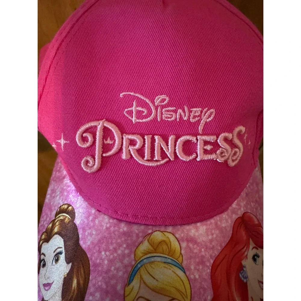 Disney Princess On Ice Hat Pink Belle Cinderella Ariel Baseball Cap Souvenir